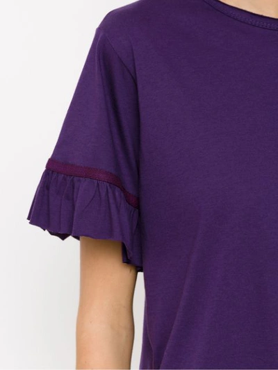 Shop Nk Ruffled Sleeves Blouse - Purple