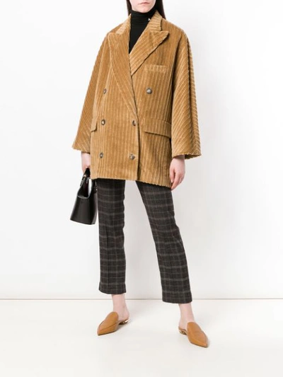 Shop Alberto Biani Loose Oversized Jacket In Neutrals