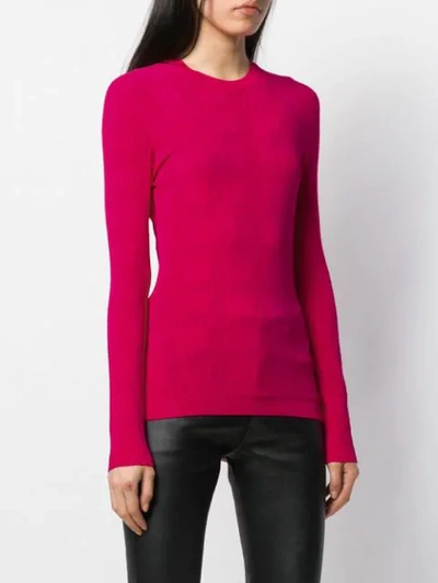 Shop Versace Slim Fit Knitted Sweater In Pink