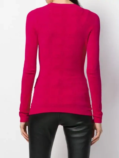 Shop Versace Slim Fit Knitted Sweater In Pink