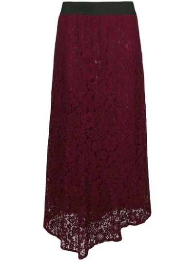 Shop Blugirl Lace Long Skirt - Red