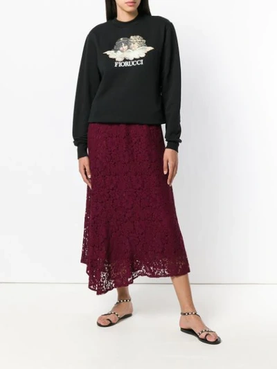 Shop Blugirl Lace Long Skirt - Red