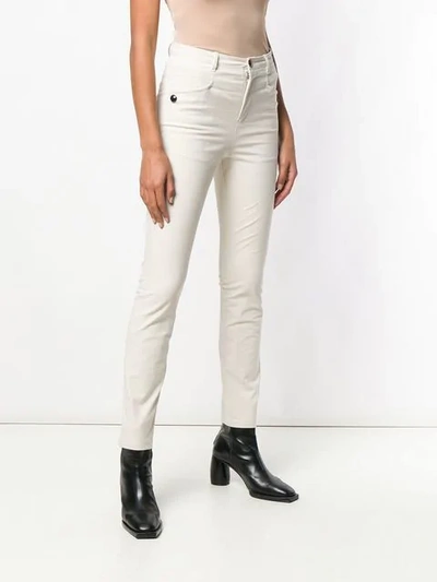 Shop Isabel Marant Leonard Skinny Trousers In Neutrals