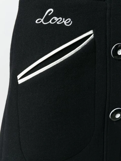Shop Miu Miu Contrast Trim Button Front Mini Skirt - Black