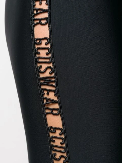 Shop Gcds Embroidered Logo Leggings In Black