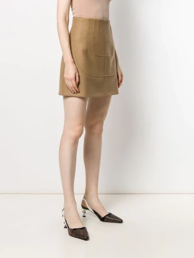 Shop N°21 Panelled A-line Skirt In Neutrals