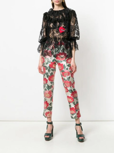 Shop Dolce & Gabbana Lace Pattern Blouse - Black
