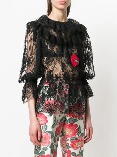 Shop Dolce & Gabbana Lace Pattern Blouse - Black