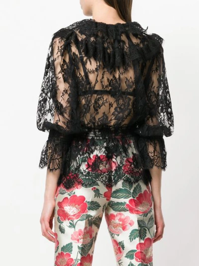 Shop Dolce & Gabbana Lace Pattern Blouse - Black