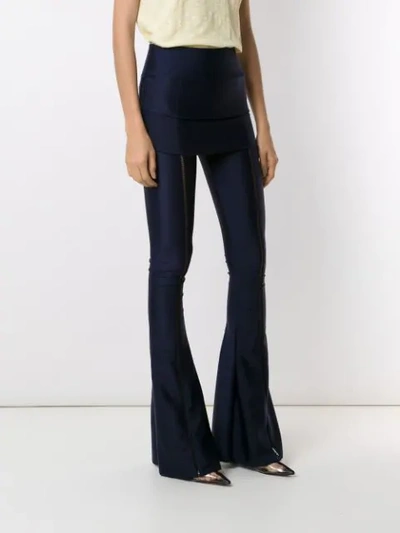 Shop Andrea Bogosian Cut Out Flared Trousers In Blue
