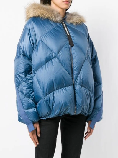 Shop As65 Oversized Hooded Down Jacket In Blue