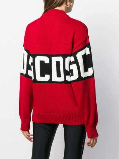 Shop Gcds Logo Intarsia Jumper In Red