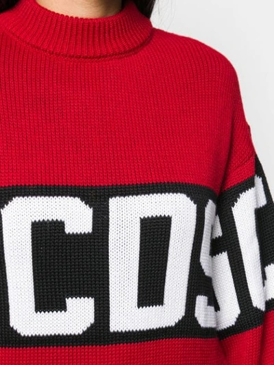 Shop Gcds Logo Intarsia Jumper In Red