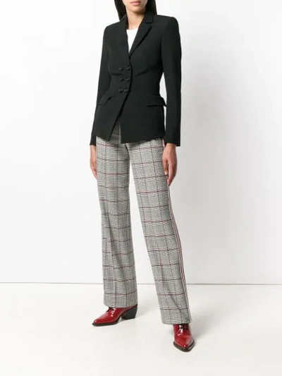 Shop Cambio Houndstooth Tailored Trousers In White