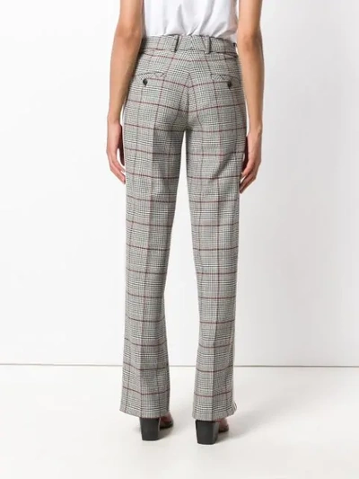 Shop Cambio Houndstooth Tailored Trousers In White