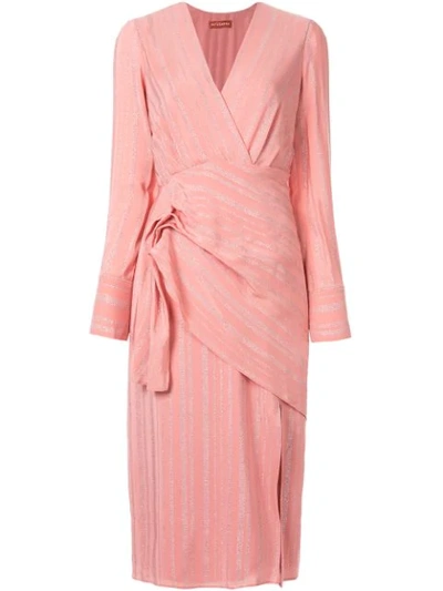 Shop Altuzarra Lame Wrap Dress In Pink