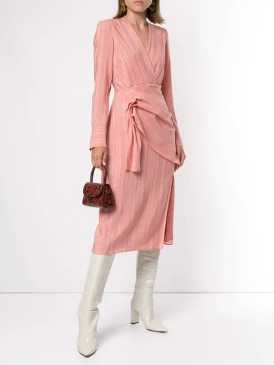 ALTUZARRA LAME WRAP DRESS - 粉色