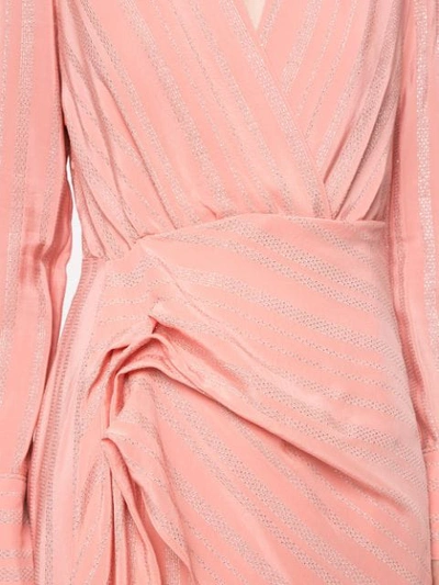 Shop Altuzarra Lame Wrap Dress In Pink