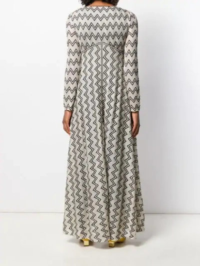 Shop Missoni Long Zigzag Cardigan In Neutrals