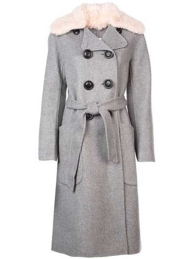 Shop Coach Luxury Wool Trench Coat In Grey