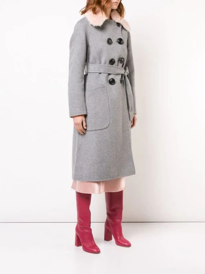 Shop Coach Luxury Wool Trench Coat In Grey