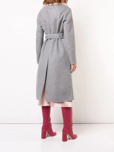 Shop Coach Luxury Wool Trench Coat In Grey