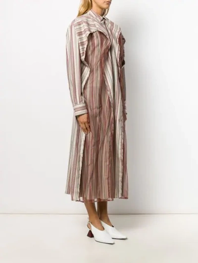 Shop Y/project Ruffle Panel Shirt Dress In Neutrals