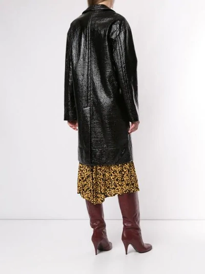 Shop N°21 Coated Patent Coat In Black