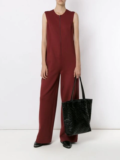 Shop Mara Mac Zipped Jumpsuit - Red