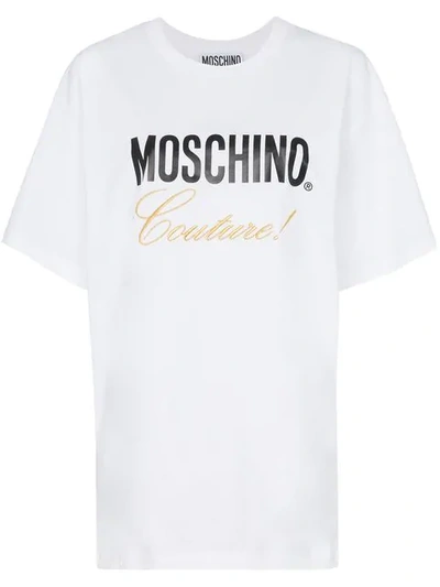 Shop Moschino Couture Logo Cotton T In White