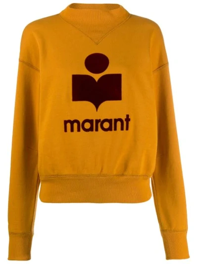 Shop Isabel Marant Étoile Logo Print Sweatshirt In Saffron