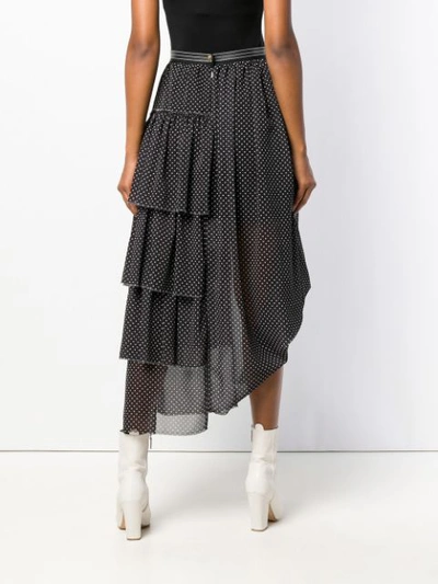 Shop Loewe Midi Pleated Skirt In Black