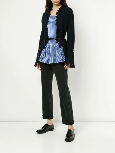 Shop Sacai Combined Cardigan - Blue