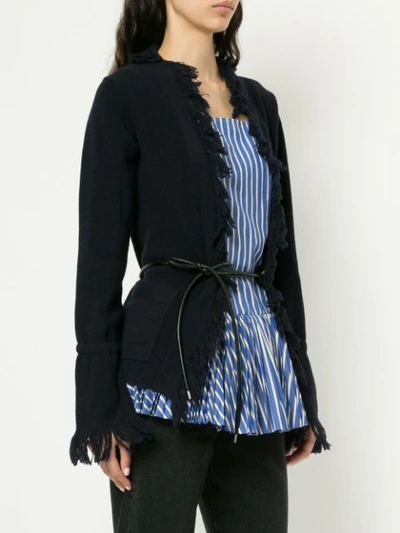 Shop Sacai Combined Cardigan - Blue