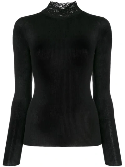 Shop Alexander Wang Lace Collar Jumper In Black