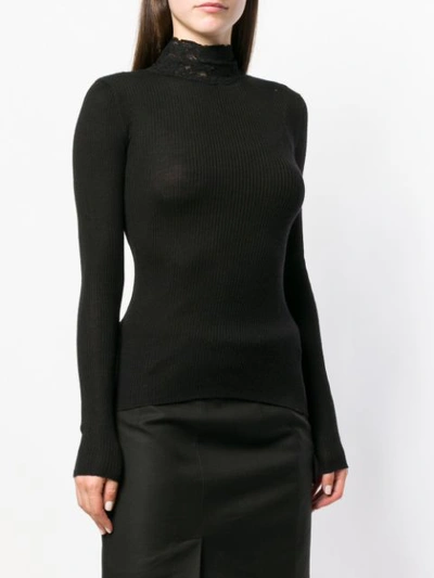 Shop Alexander Wang Lace Collar Jumper In Black