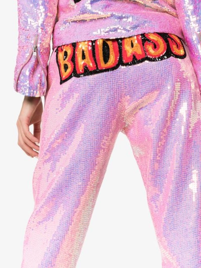 Shop Ashish X Browns Badass Sequin Embellished Track Pants In Pink