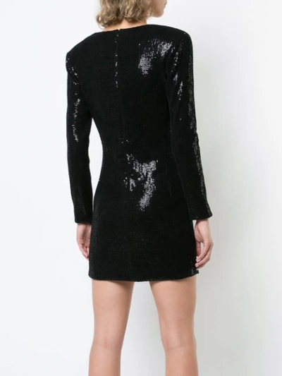 Shop Haney Textured V-neck Dress - Black
