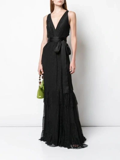 Shop Diane Von Furstenberg Rumi Wrap Gown In Black