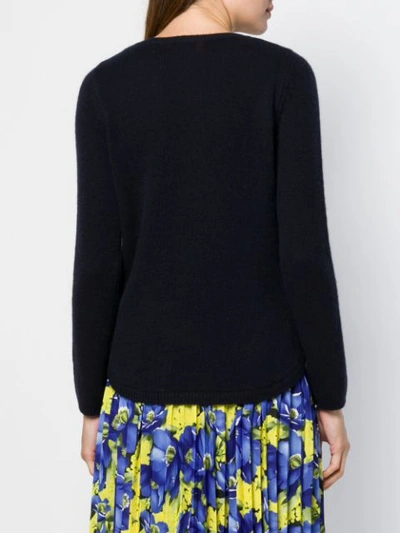 Shop Chinti & Parker Contrast Pocket Sweater - Blue