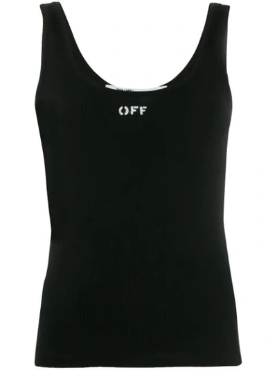 Shop Off-white Logo Print Tank Top In Black