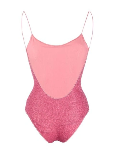 Oseree Shine Voila Rhinestone One-piece Swimsuit In Pink