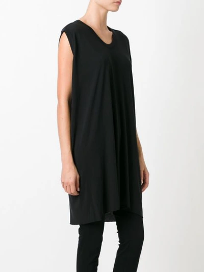 Shop Rick Owens Elongated Sleeveless T-shirt In Black