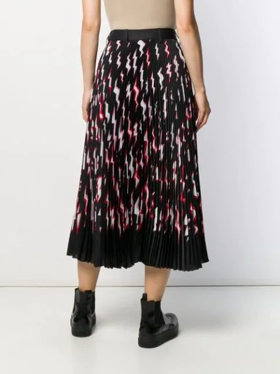 Prada Pleated Lightning Bolt Skirt In Black