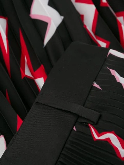 Prada Pleated Lightning Bolt Skirt In Black