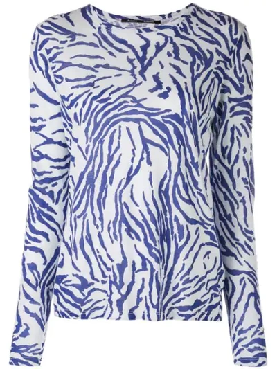 Shop Proenza Schouler Zebra Long Sleeve T-shirt In Blue