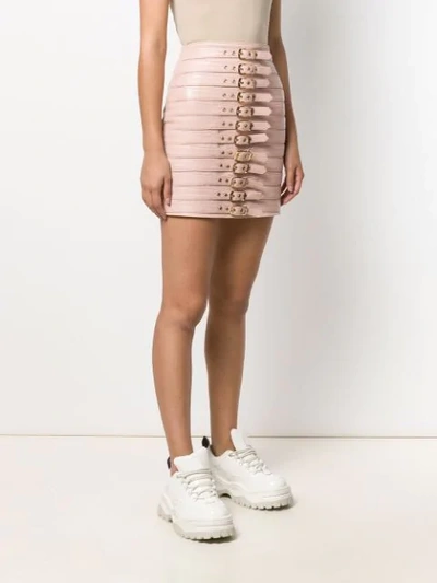 Shop Manokhi Buckled Mini Skirt In Pink