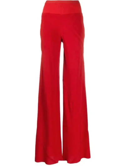 Shop Rick Owens Flared Trousers In 133 Cardinal Red