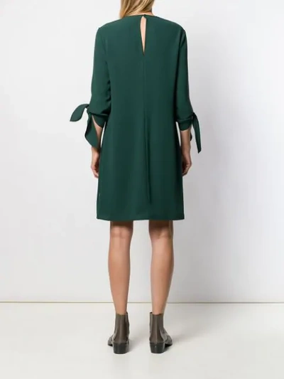 Shop Calvin Klein Bow Shift Dress In Green