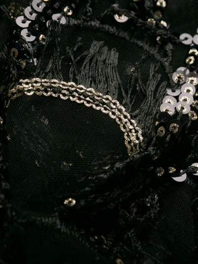 Shop Talbot Runhof Sequin Fringe Embellished Poncho In Black